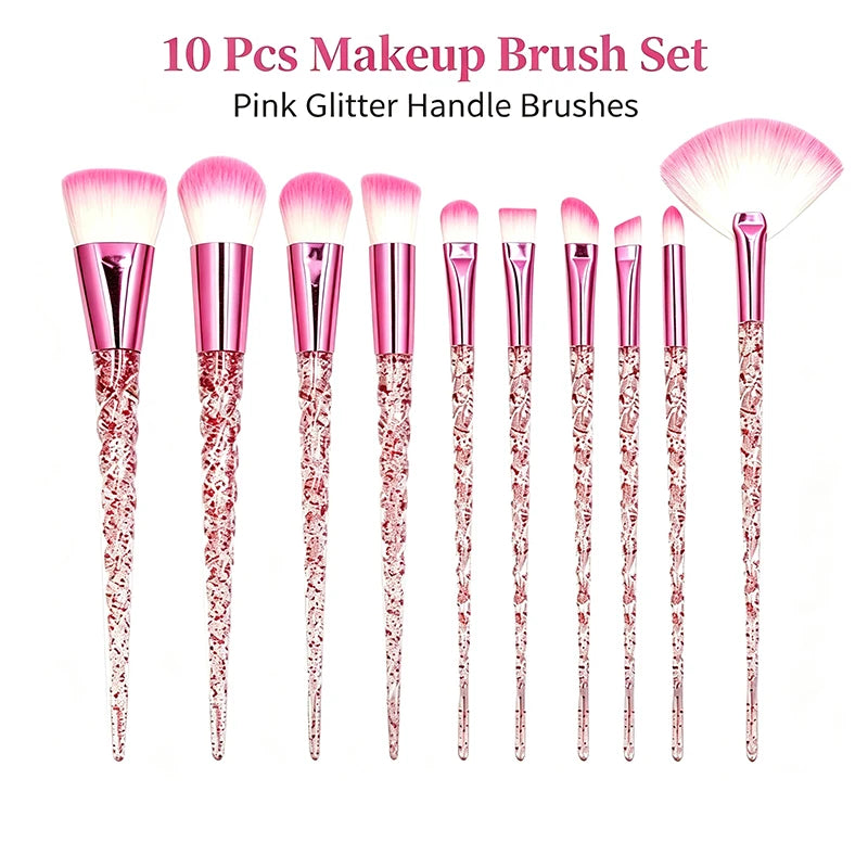 10-Piece Makeup Brush Set for Face & Eye Cosmetics - Durable & Versatile