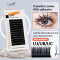 False Eyelash Extensions with Adhesive - Self-Making Fans for Volume & Natural Look