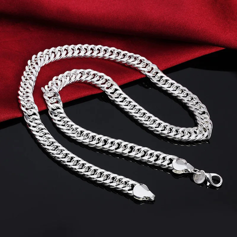 Sterling Silver Necklace for Women & Men 20/22/24 Inch 6mm/10mm Side Chain Jewelry Gift