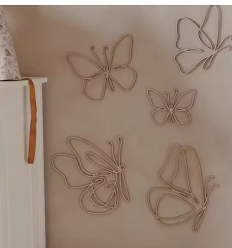 Wooden Butterfly Wall Decor Set - Nursery Baby Room Wall Art, Kids Room Decor