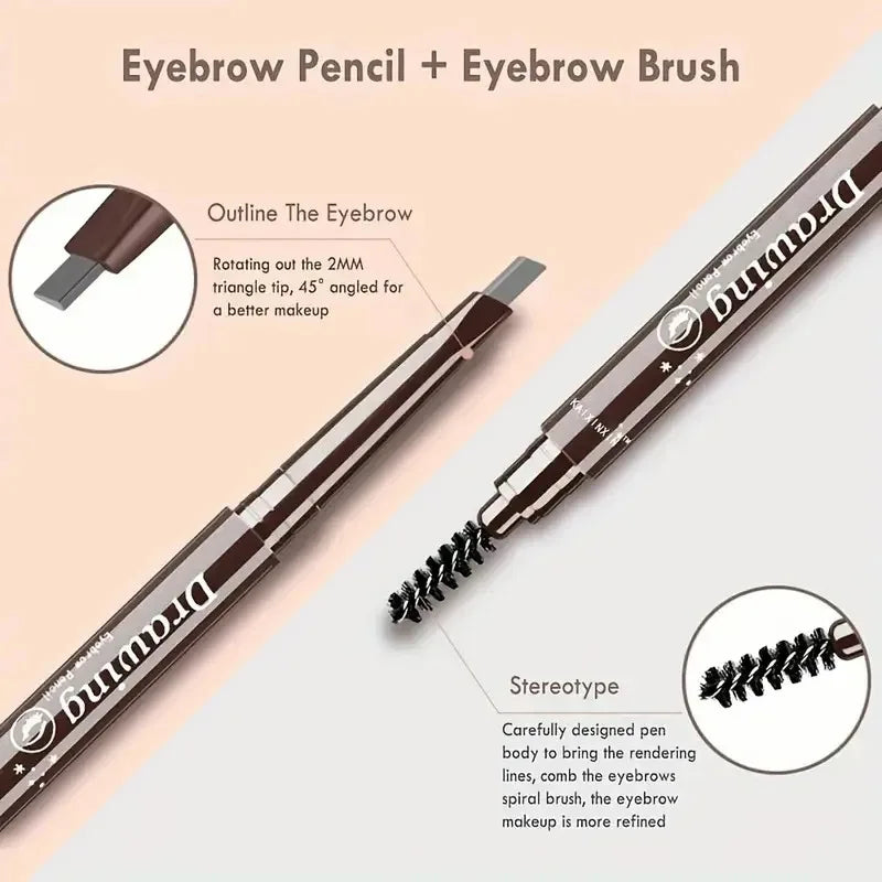 Waterproof Double-Ended Eyebrow Pencil - Long Lasting, Precise, 5 Colors for Women Makeup