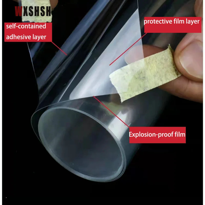 Clear Window Security Film - Anti Shatter Glass Safety Protection for Home & Office