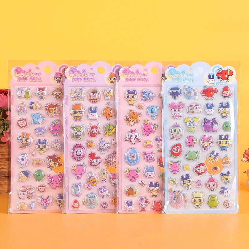 3D Relief Stickers - Cute Cartoon Plush DIY Scrapbook Decor Set