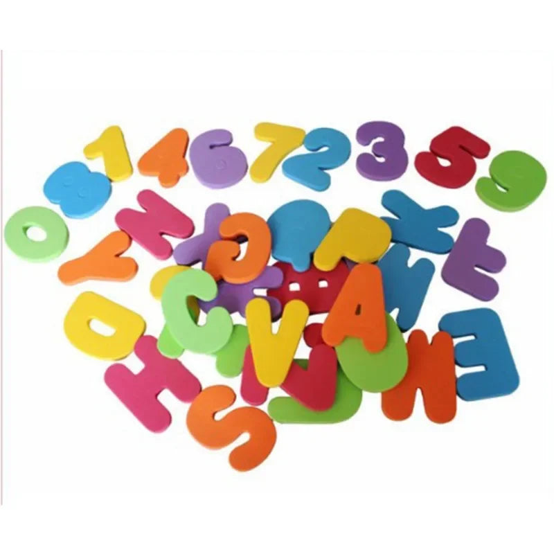 36pcs Alphanumeric Letter Bath Puzzle Toys for Kids - Educational Water Play Set
