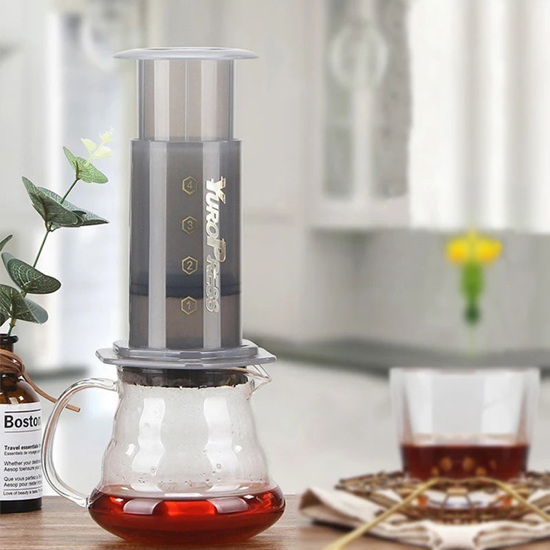 Portable French Press Coffee Maker with Filter Paper - 64mm, 350pcs