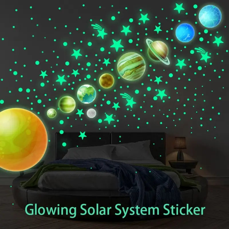 Glow in The Dark Stars and Planets Wall Decals for Bedroom Home Decor