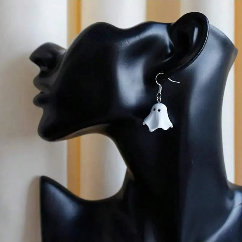 Halloween Ghost Drop Earrings for Women Girls - Cute Festive Jewelry Gift