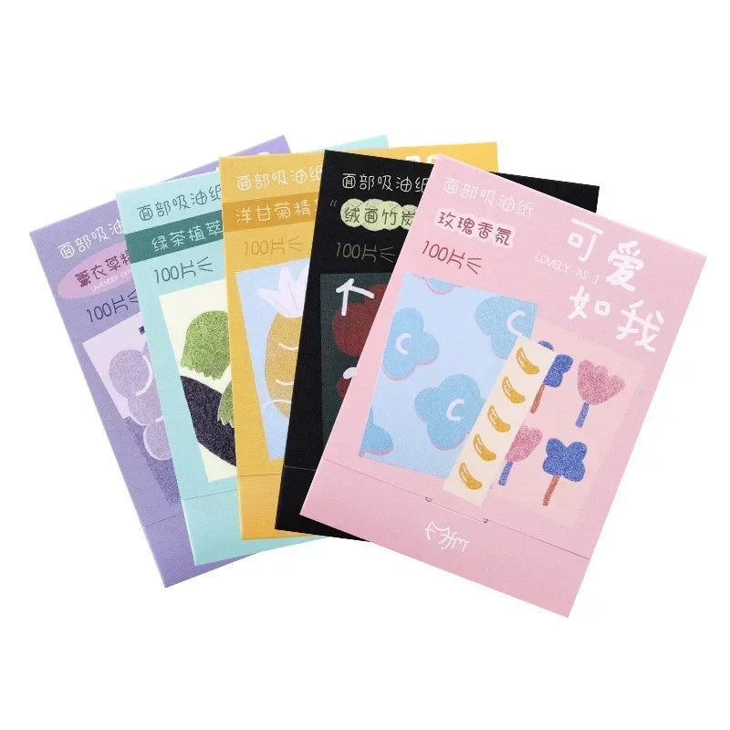 Facial Oil Blotting Papers 100pcs Set Matte Face Wipes Oil Control & Absorbing