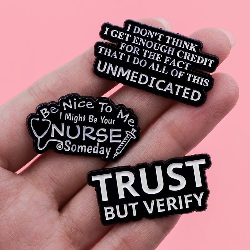 Funny Skeleton Quotes Enamel Pins Women Men Brooches Lapel Badge Accessories Gift