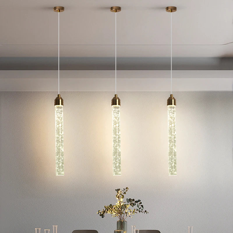 Crystal Pendant Light with Gold Fixtures Modern Living Room Bedroom Dining Room Lighting