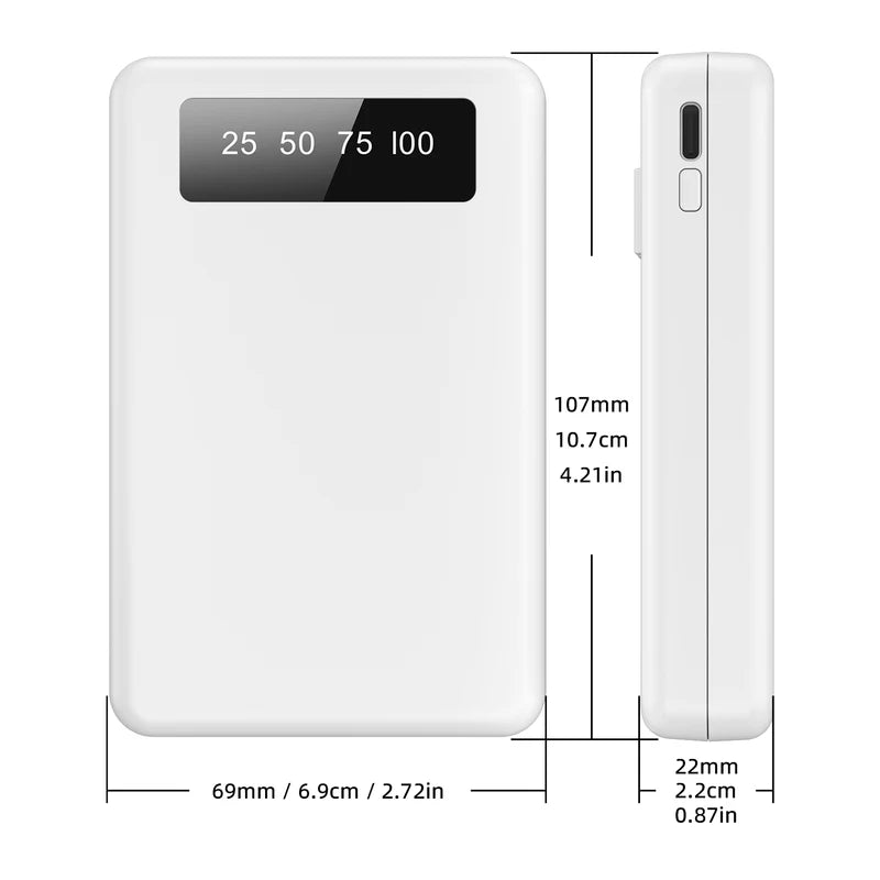 Portable Power Bank 10000mAh with LED Display & Multi-Device Charging