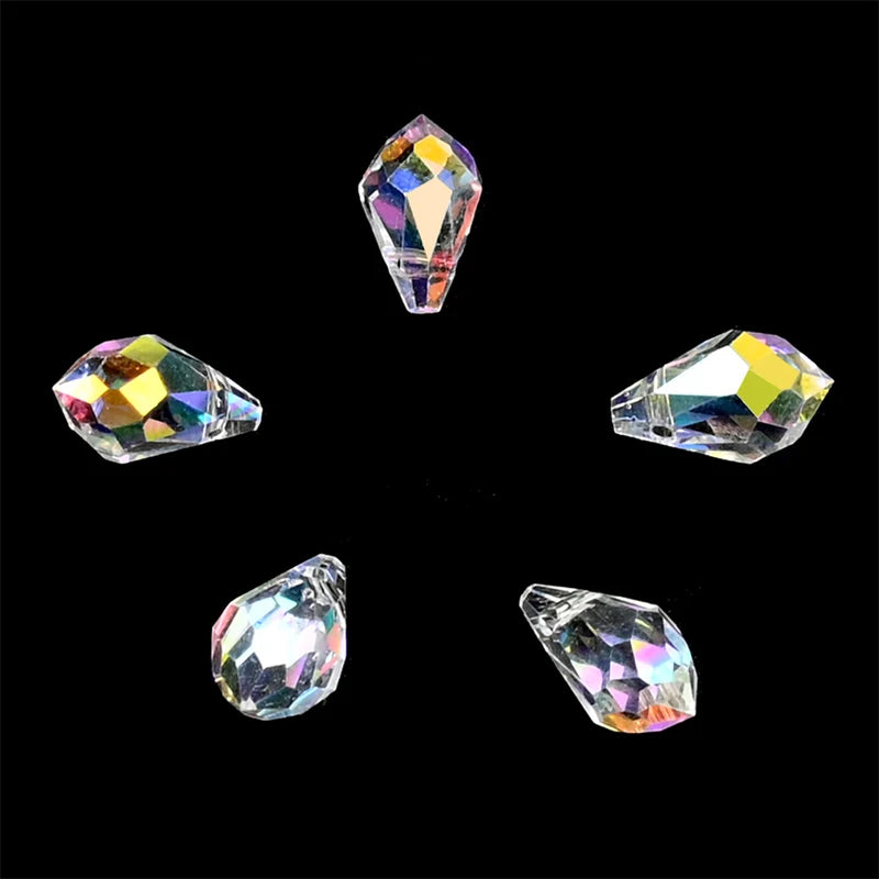 Glass Beads 5x8mm Tear Drop Shape Loose Spacer Beads for Jewelry Making - 30 pcs