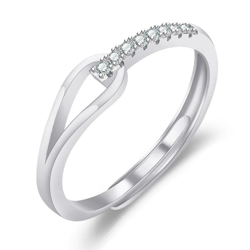 925 Sterling Silver Ring with Zircon for Women Wedding Engagement Jewelry