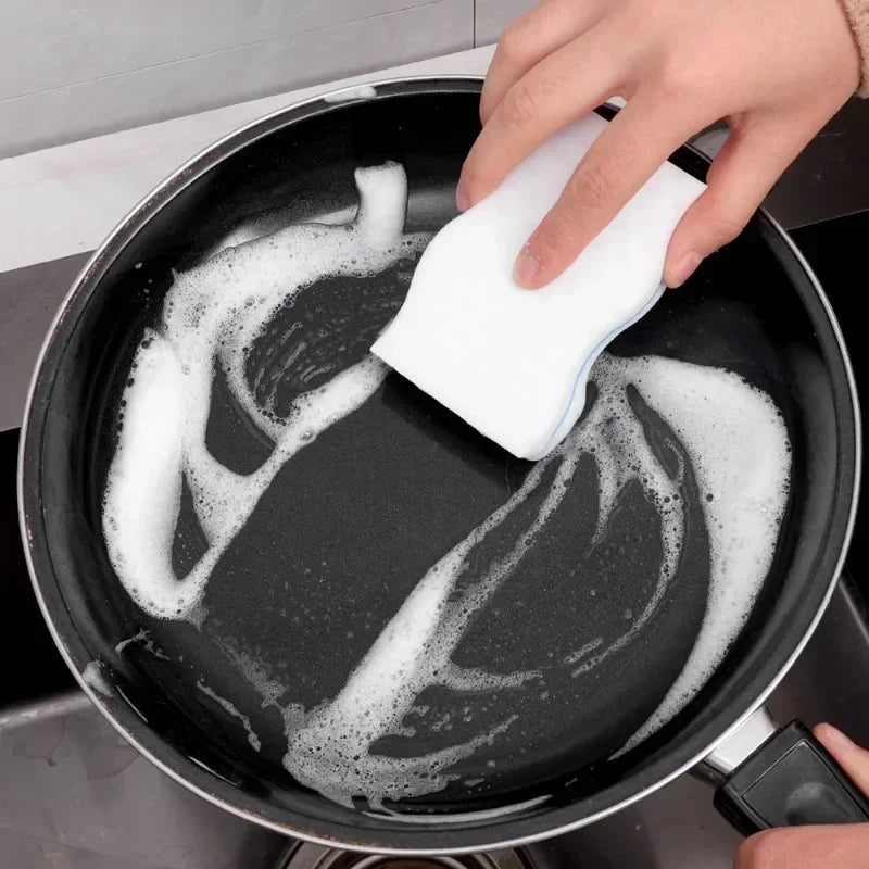Nano Cleaning Magic Cloth Set for Kitchen, Bathroom, Car Cleaning - White Sponge Blocks