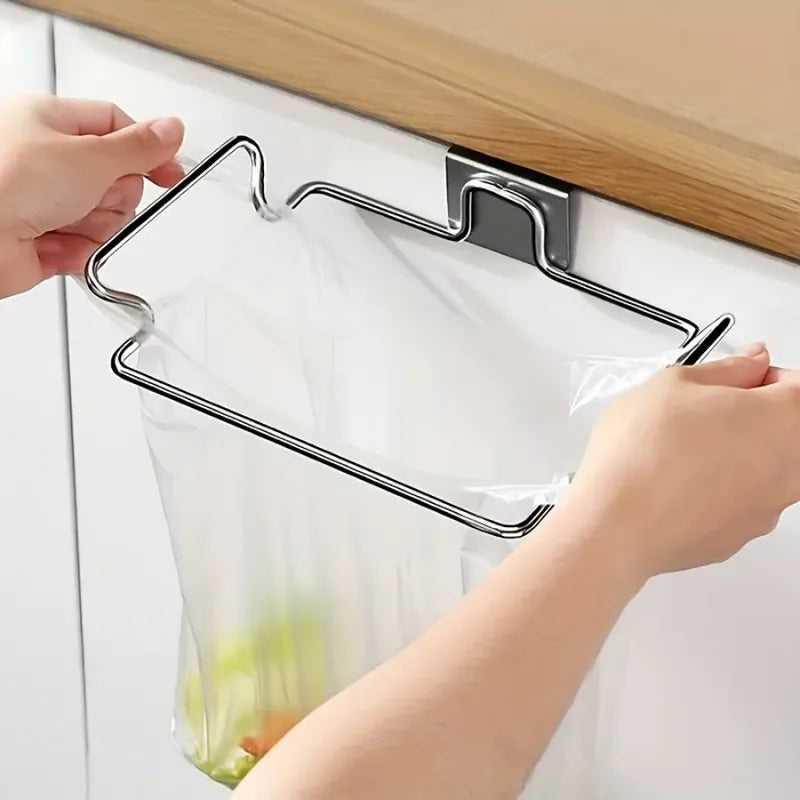 Ferroalloy Closet Door Trash Bag Holder Kitchen Storage Accessory