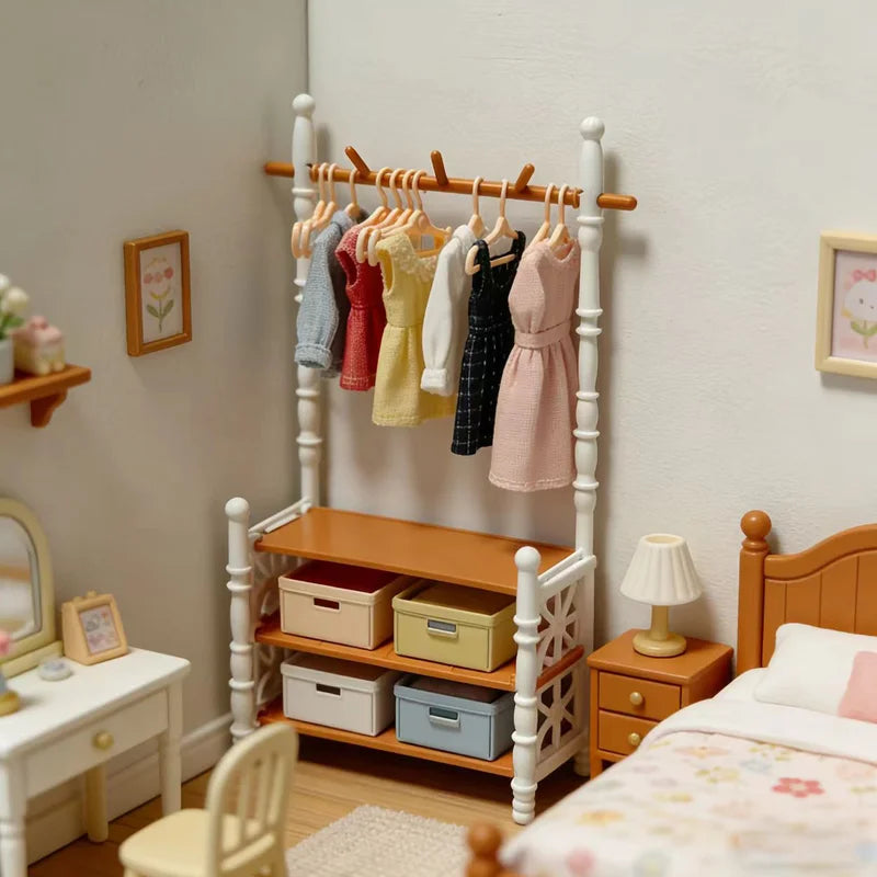 Miniature Doll House Wardrobe Set for Collectors & Scene Decor