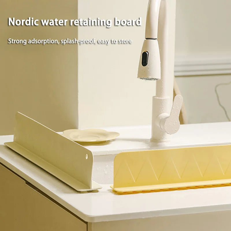 Silicone Sink Splash Guard with Suction Cup - Kitchen Sink Water Splash Protector