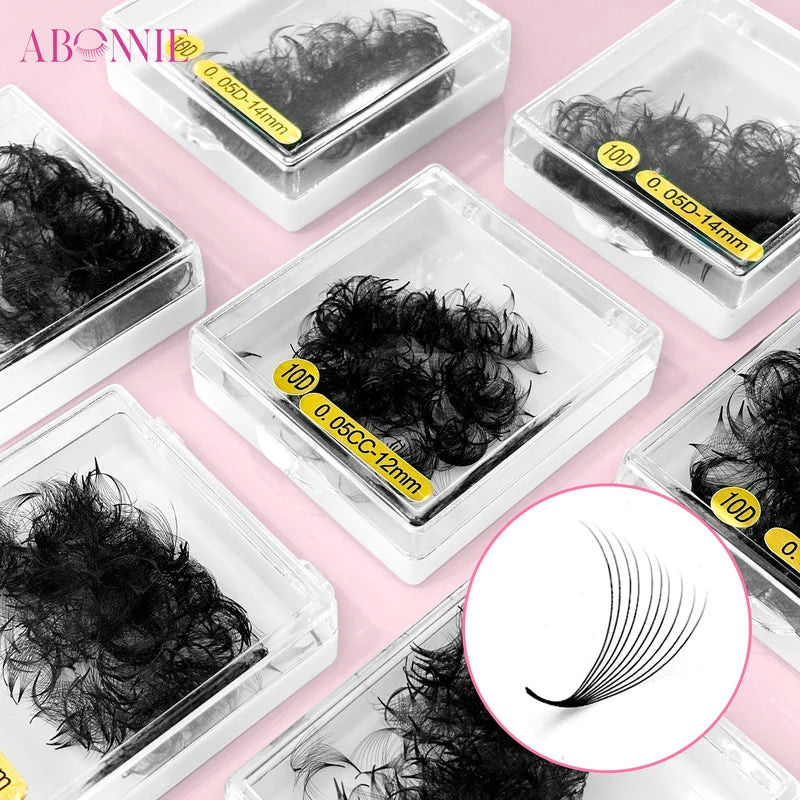 Russian Volume False Eyelash Fans - Premade Faux Mink Short Stem 8D-20D