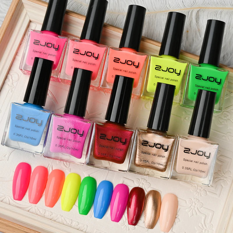 30 Colors Nail Stamping Polish Set - Quick-Dry, Bright Nail Art Lacquers