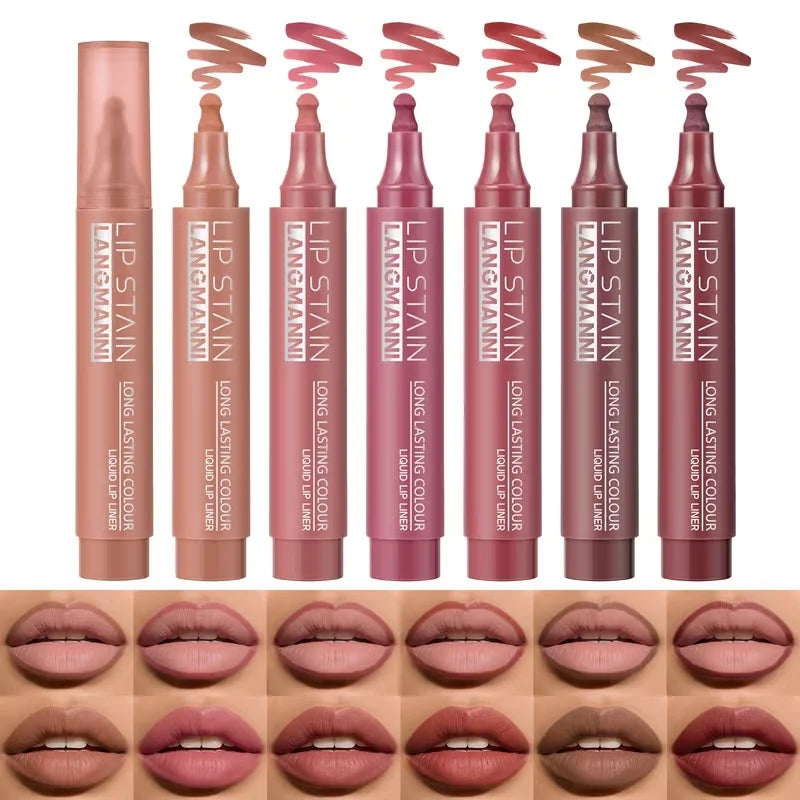 Long-Lasting Waterproof Matte Lip Stain & Lip Liner Pen for Women