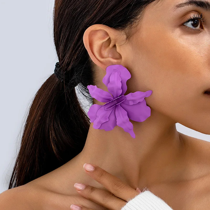 Oversized Geometric Earrings for Women - Statement Pleated Earrings for Occasion