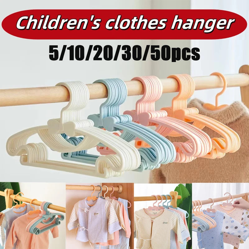 Children's Plastic Clothes Hangers Pack - Portable Closet Storage Racks