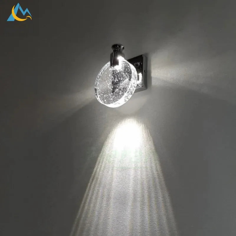 Crystal LED Wall Lamp Mirror Front Light for Bedroom & Bathroom Home Decor