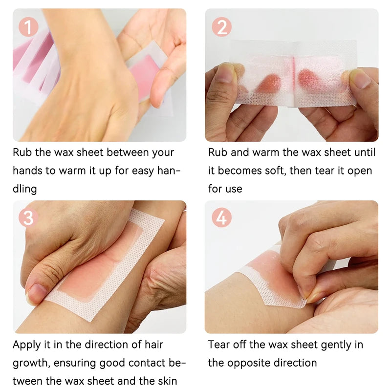 10-Pack Hair Removal Wax Strips for Face, Body, Bikini, Brow & Traceless Summer Gift