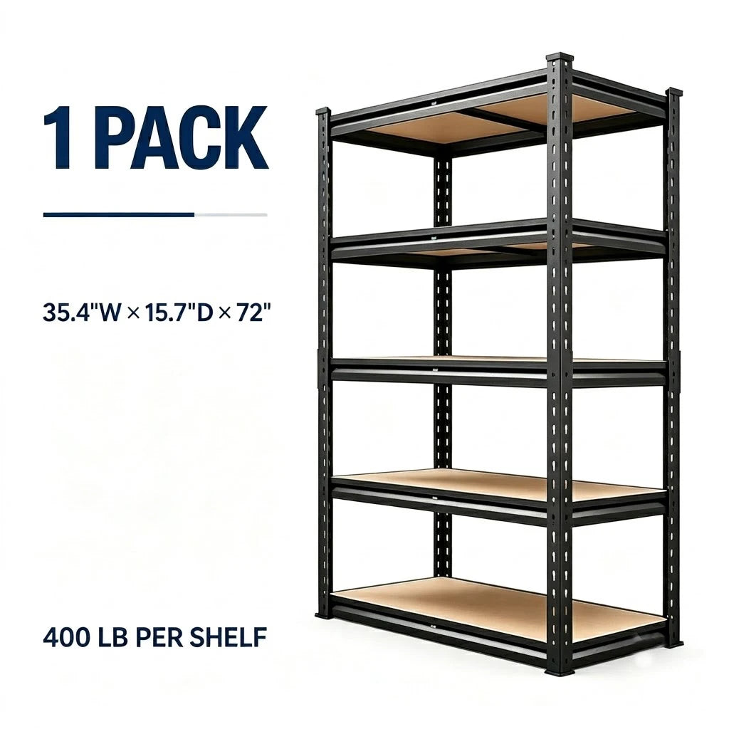 Heavy Duty Multi-Purpose Metal Storage Rack 5-Tier Utility Shelving Unit