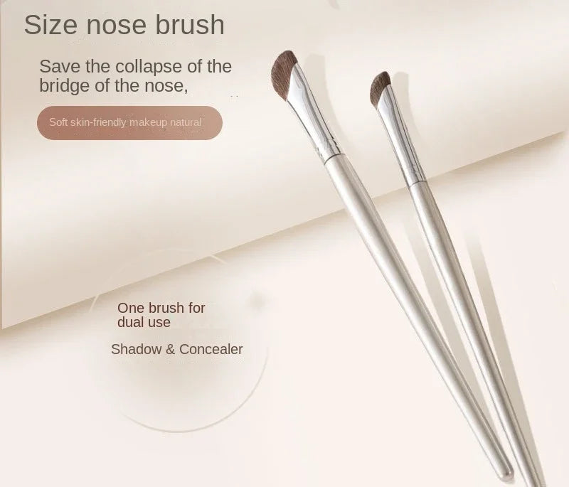 Nose Contour Brush Flat Angled Makeup Brush for Nose Shadow - Natural Hair