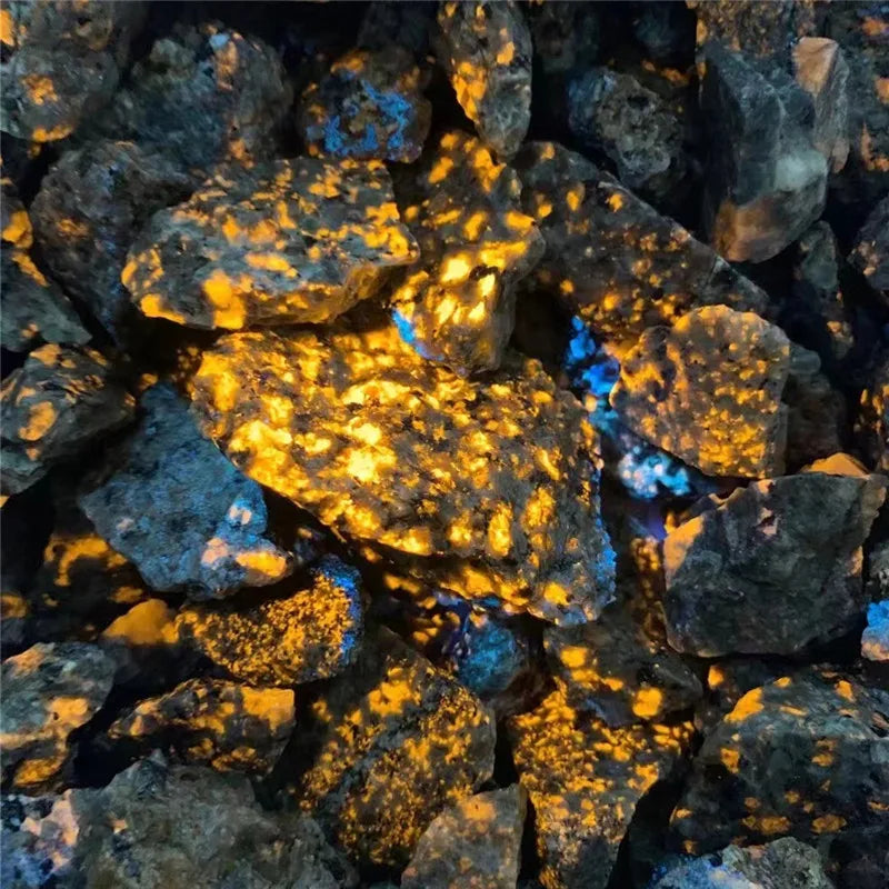 Natural Fluorescent Rock Specimens - Fluorescent Stones for Home Decor & Aquarium