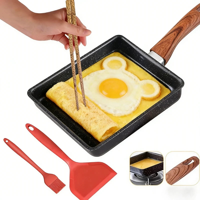 Nonstick Tamagoyaki Japanese Omelette Pan - Rectangle Egg Skillet, 6.3 Inch
