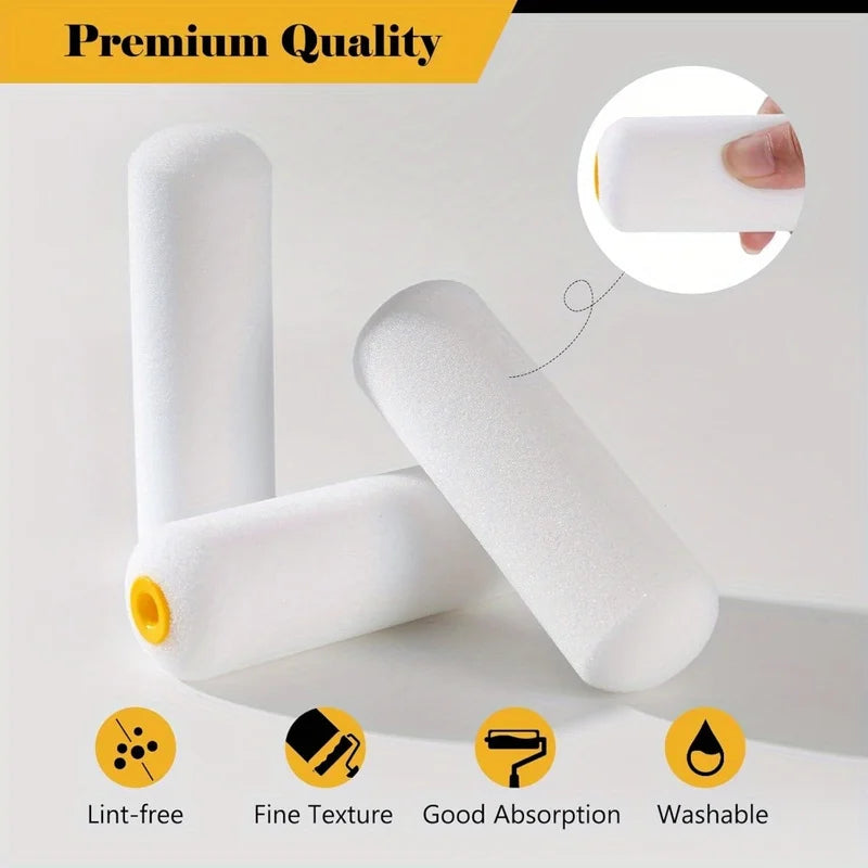 10 Pcs Mini Foam Paint Roller Covers for Art & Craft Painting