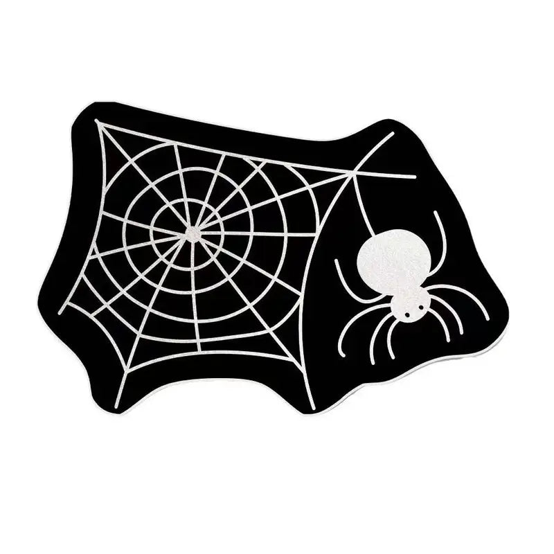 Halloween Spider Web Non-Slip Absorbent Door Mat for Living Room Porch Bedroom