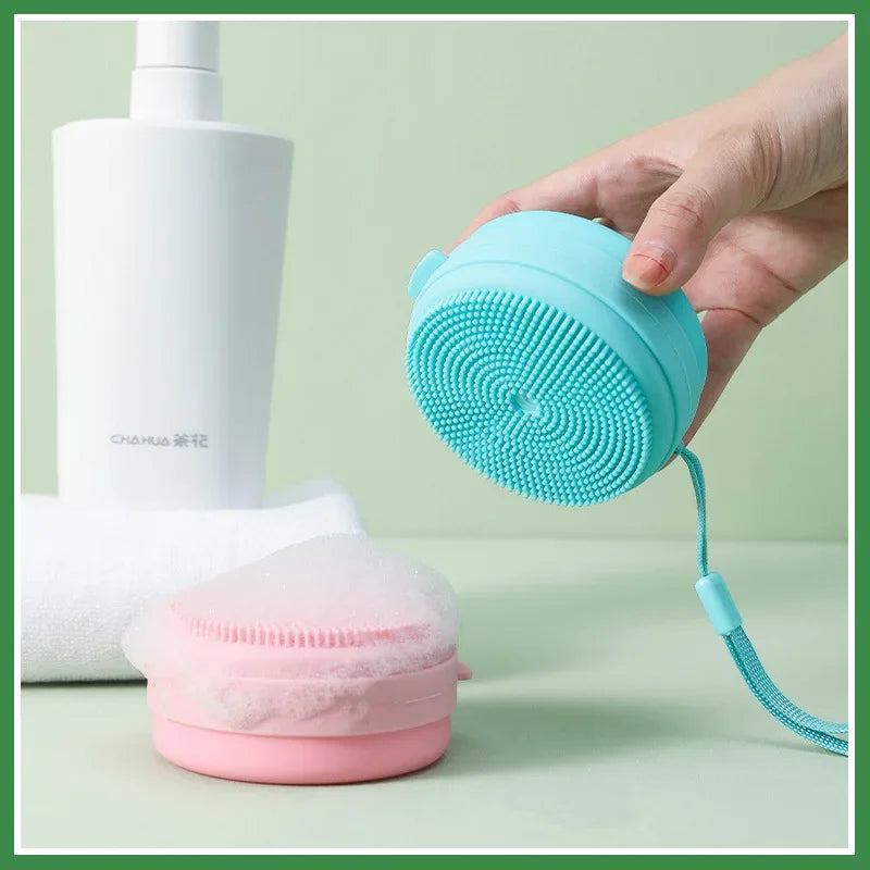 Silicone Body Scrubber Back Massage Brush with Hanging Rope - Spa & Shower Exfoliator