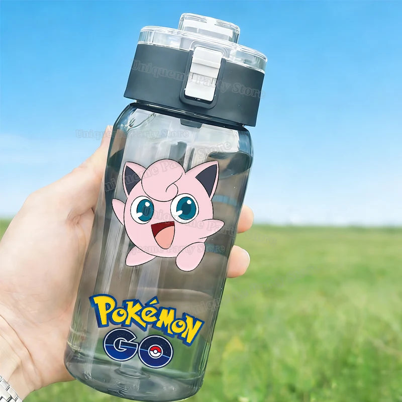600ml Kids Water Bottle with Cartoon Pokémon Charizard Pikachu Bulbasaur Outdoor Drink Cup