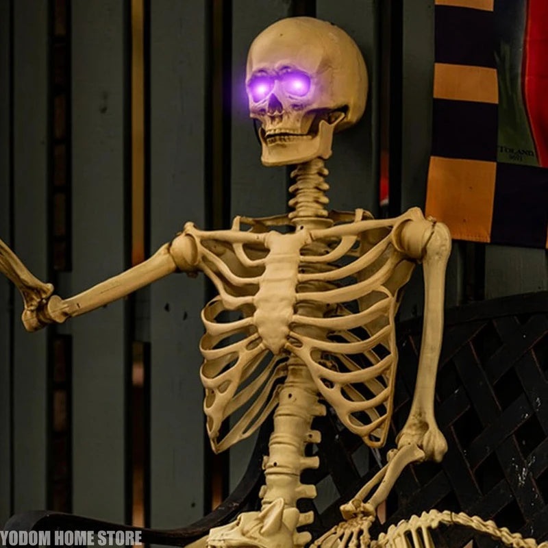 Halloween LED Glowing Eyes with Timer - Waterproof Skeleton Prop Lights Set of 2