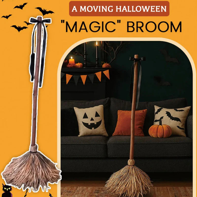 Haunted Floating Witch's Broomstick Prop for Halloween Party