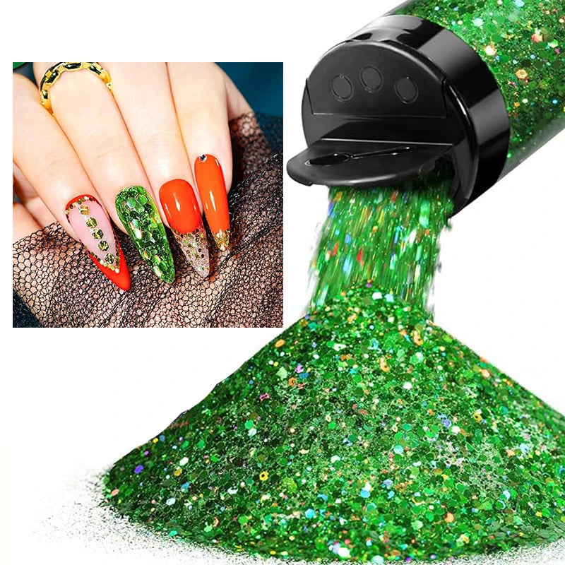 Holographic Chunky Glitter Powder for Crafts & Nail Art - 50g Multi-Color