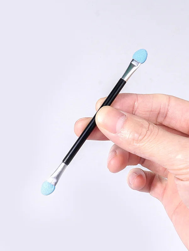 10PCS Multi-Color Double Head Latex Sponge Eyeshadow Makeup Brush Set - Portable Short Handle