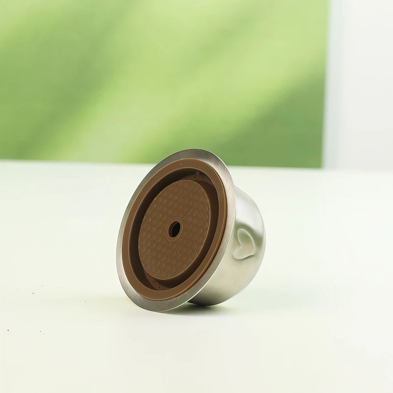 Reusable Stainless Steel Coffee Capsules for Vertuoline with Silicone Lid & Tamper