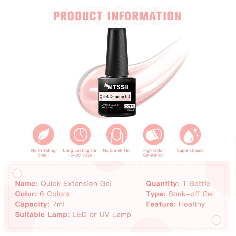 7ml Milky White Quick Extension Gel Nail Polish for Semi-Permanent Manicure