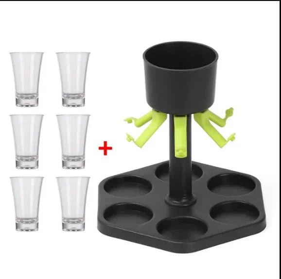 6 Shot Glass Dispenser for Liquor and Party Games - Bar Accessories