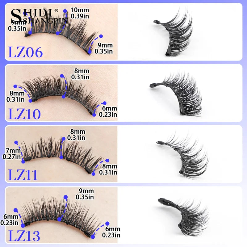 Magnetic False Eyelash Kit - Reusable Fluffy Natural 3D Magnet Band Waterproof