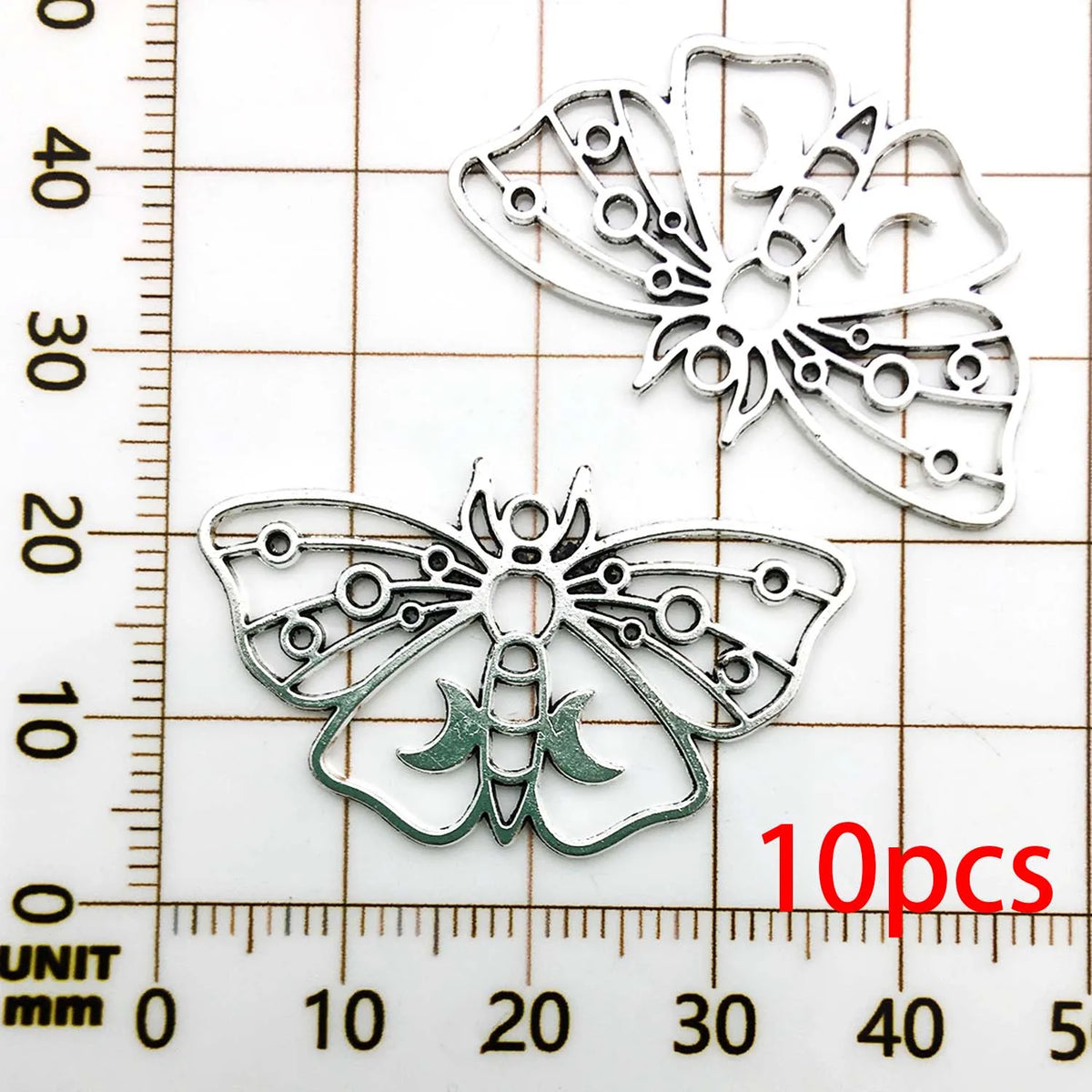 10/12pcs Hollow Moth Butterfly Charms for Jewelry Making DIY Accessories