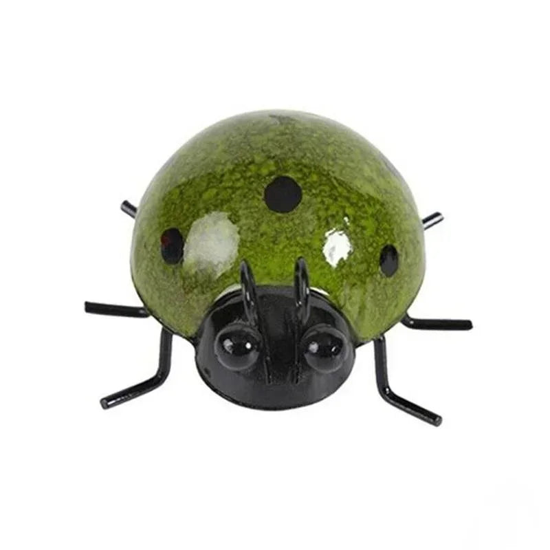 Set of 4 Metal Garden Wall Art Ladybugs Outdoor Decorative Sculptures