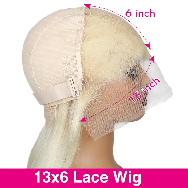Blonde Short Bob Human Hair Lace Front Wigs 8-14 Inch 200 Density for Women