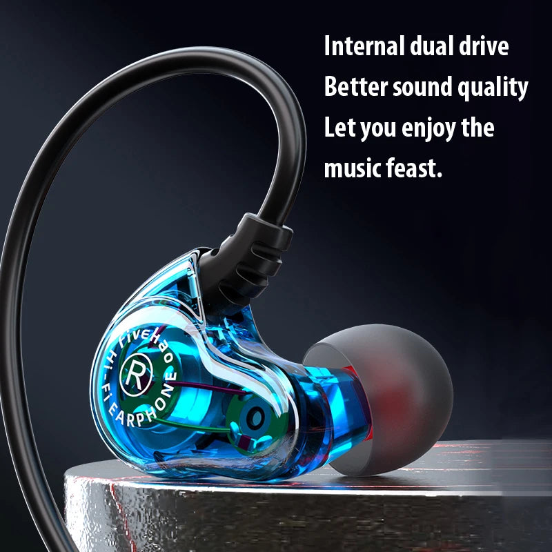 Quad Core 9D Surround Sound Earphones with Noise Reduction In-Ear Headphones for Gaming and Samsung