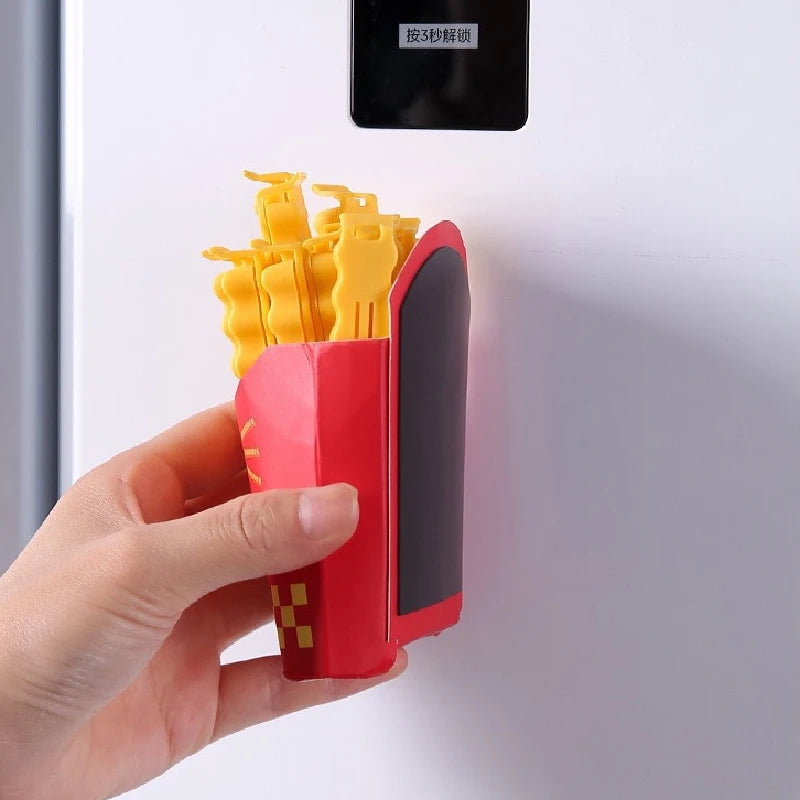 12PCS Magnetic Food Sealing Clips French Fry Shape Snack Bag Holders