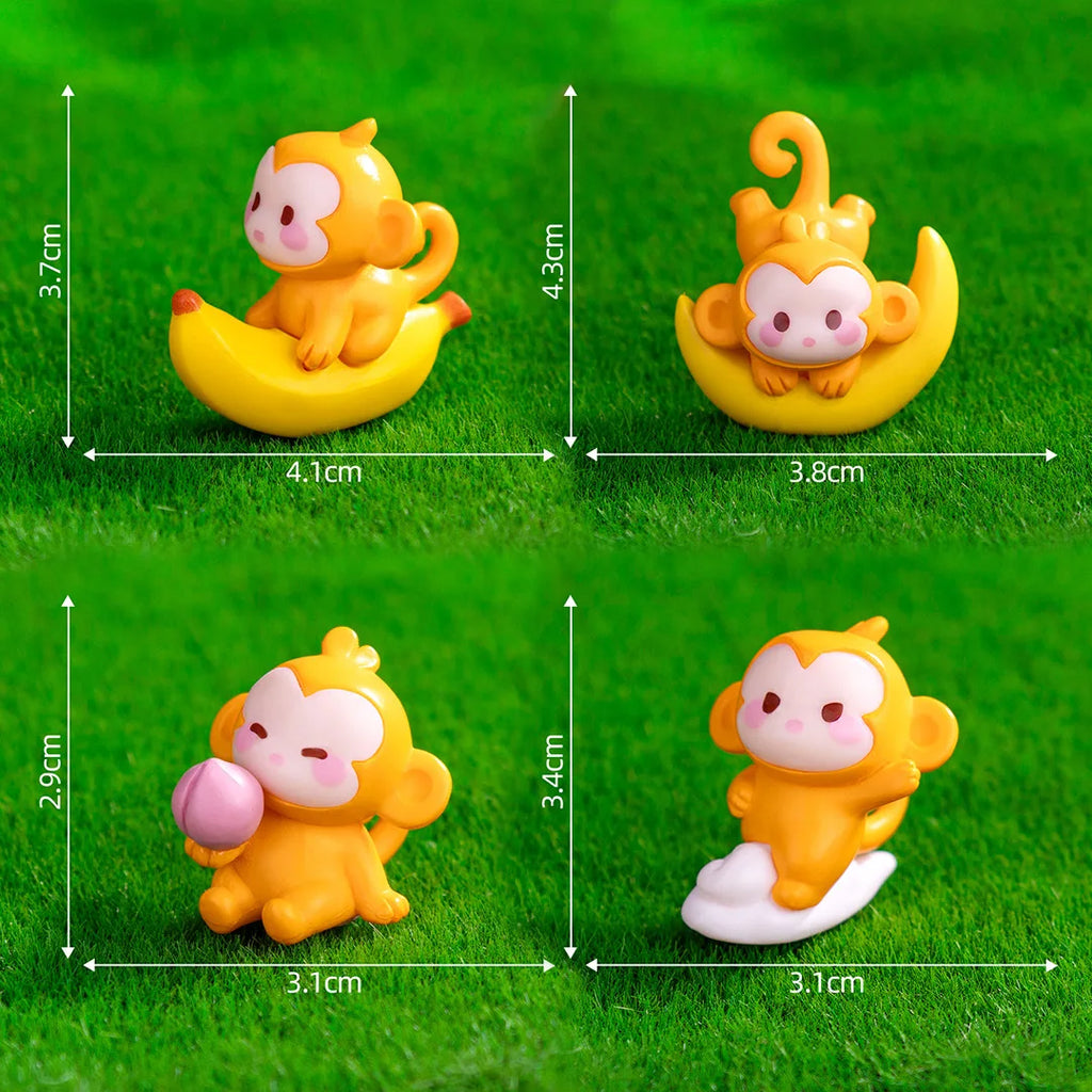 Cute Naughty Monkey Animal Miniature Figure for Fairy Garden & Bonsai Decor